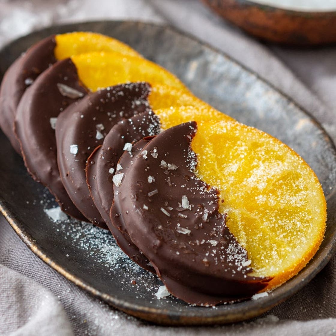 Candied Oranges Dipped in Chocolate