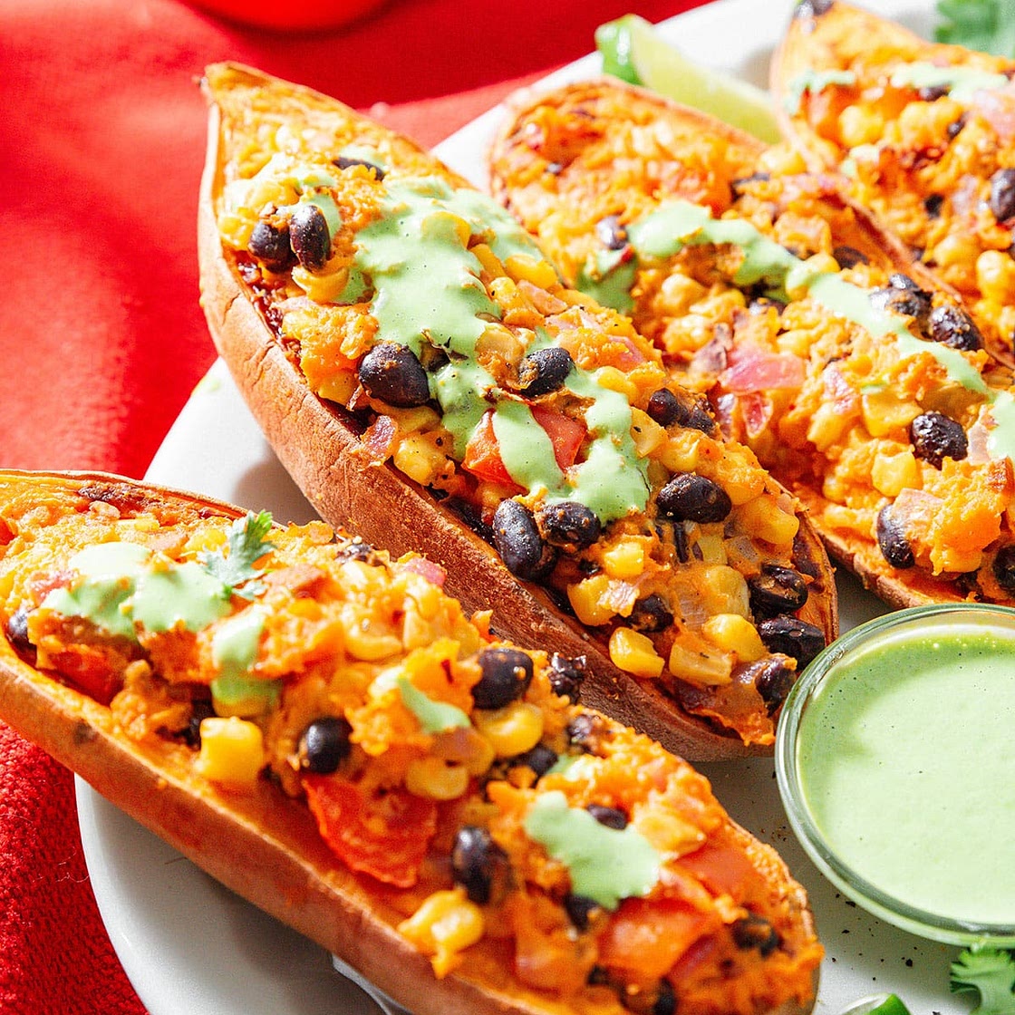 Stuffed Sweet Potatoes With Black Beans
