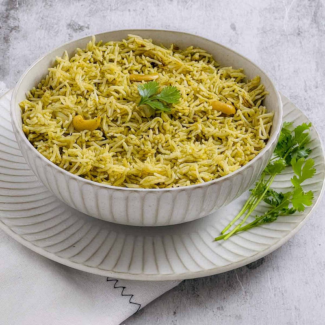 Cilantro Rice / Dhaniya Pulao - Instant Pot