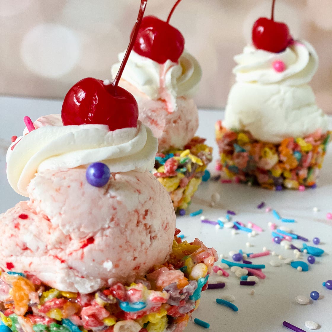 Fruity Pebbles Cereal Cups for Fruity Pebbles Ice Cream Sundaes