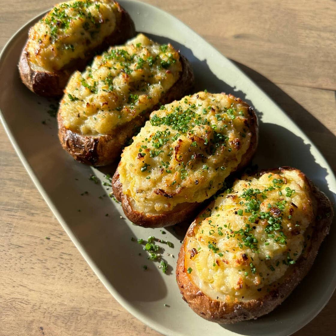 Leeky Twice Baked Potatoes