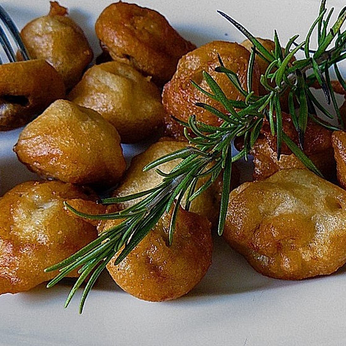 Champignons im Bierteig