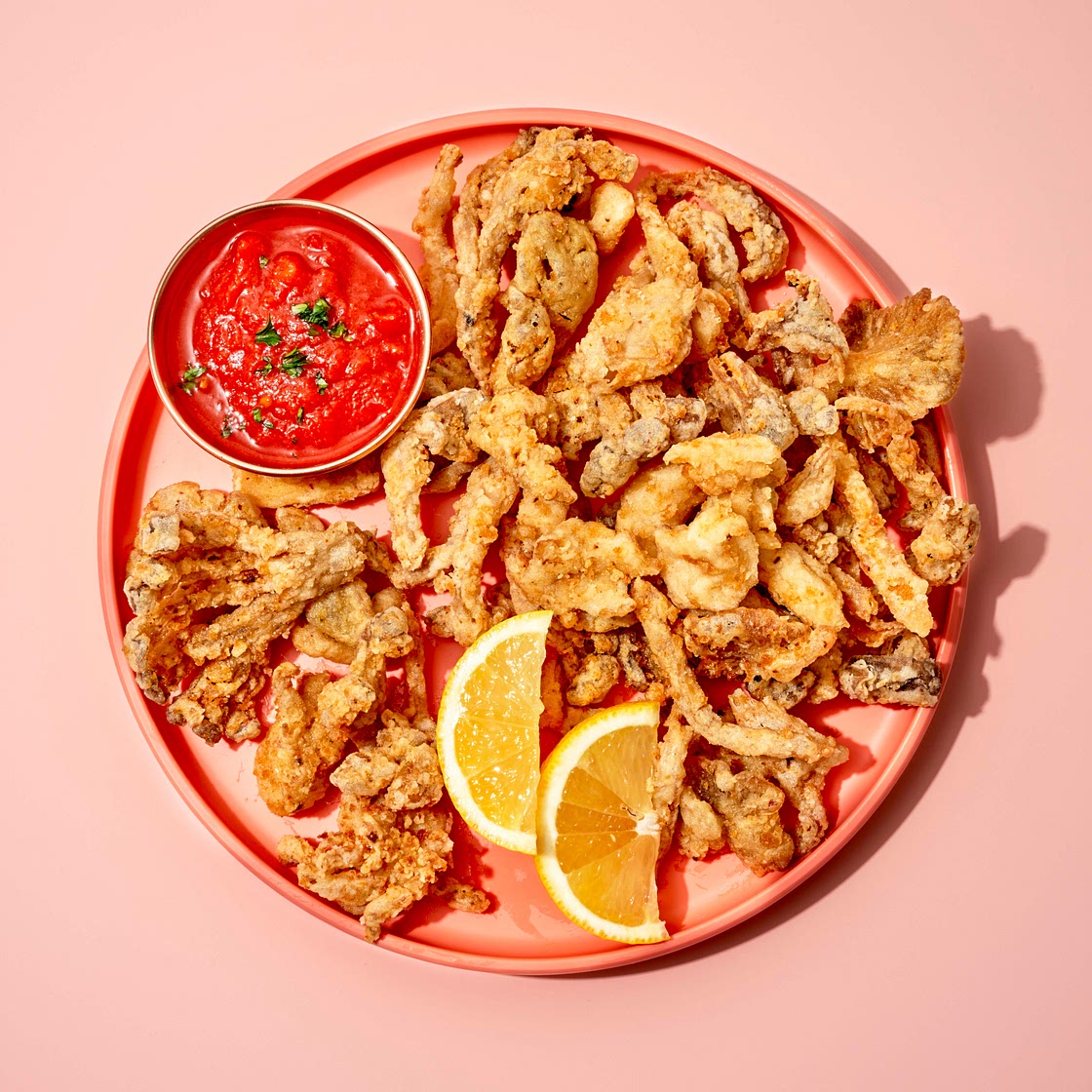 Mushroom “Calamari” with Spicy Marinara