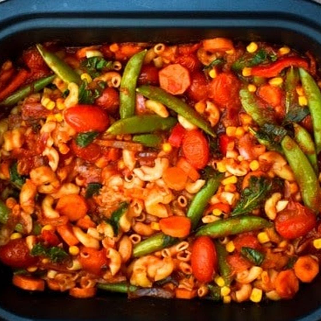 Slow Cooker Extra Vegetable Pasta