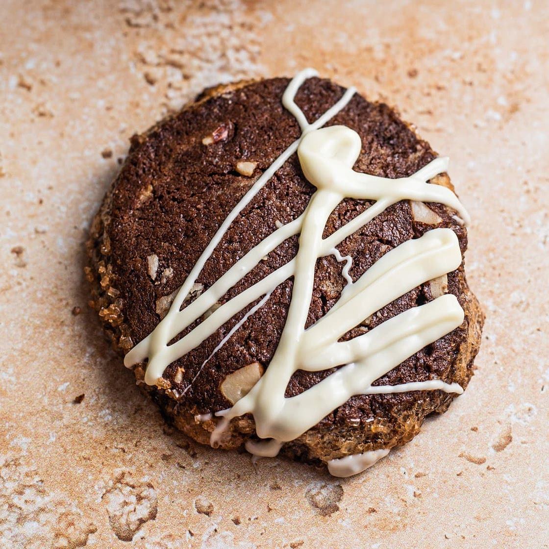 Chocolate Sables with Hazelnuts and White Chocolate