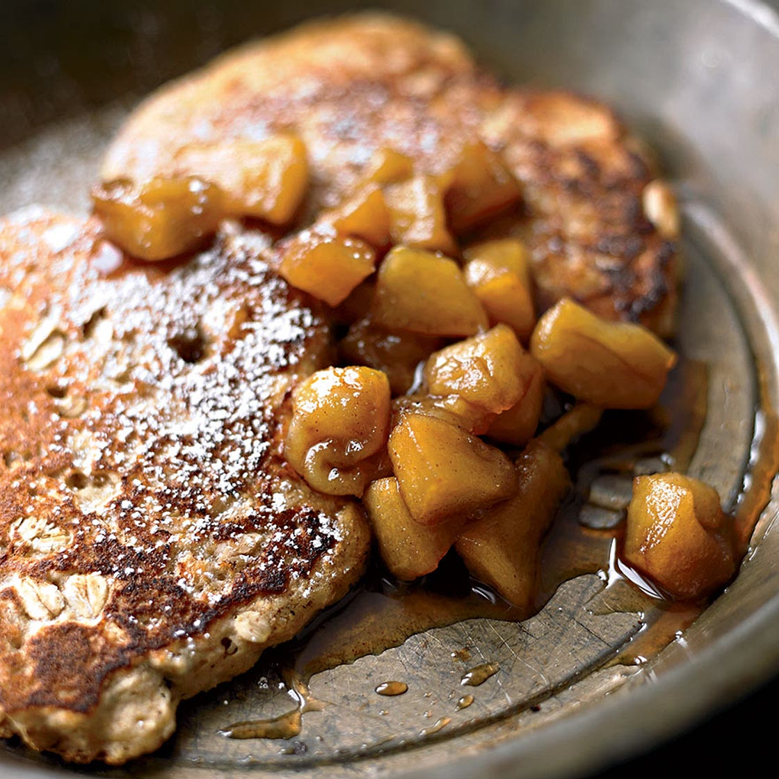 Oatmeal Pancakes With Cinnamon Apples Recipe