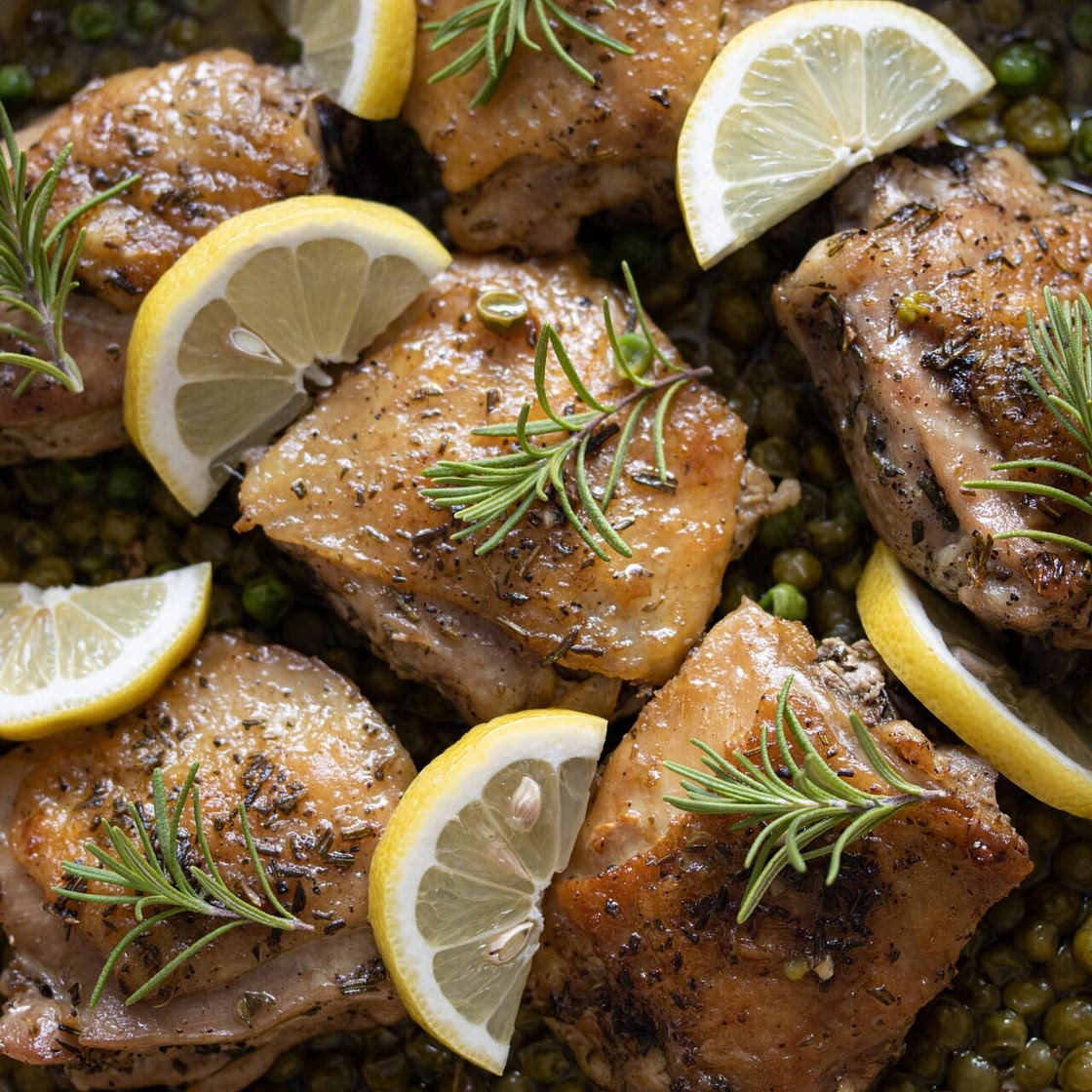 Rosemary, Peas, Lemon Chicken
