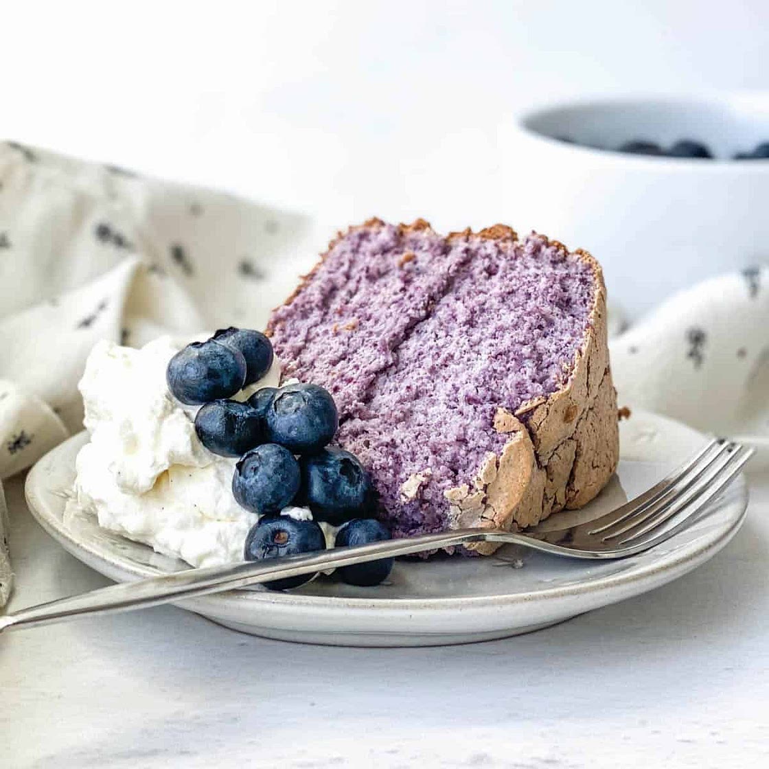 Blueberry Angel Food Cake