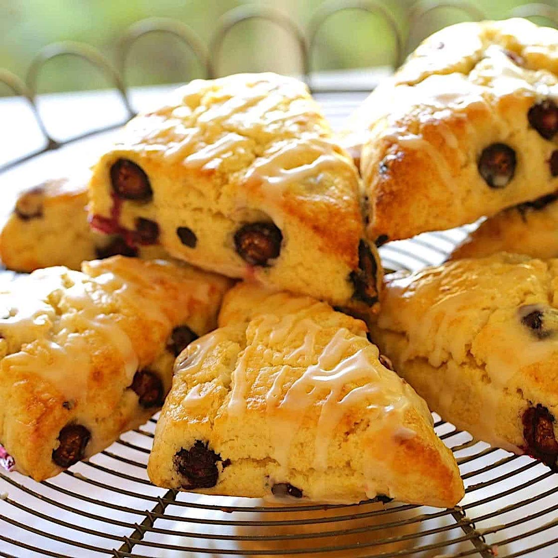 Lemon Blueberry Scones Recipe with Lemon Glaze