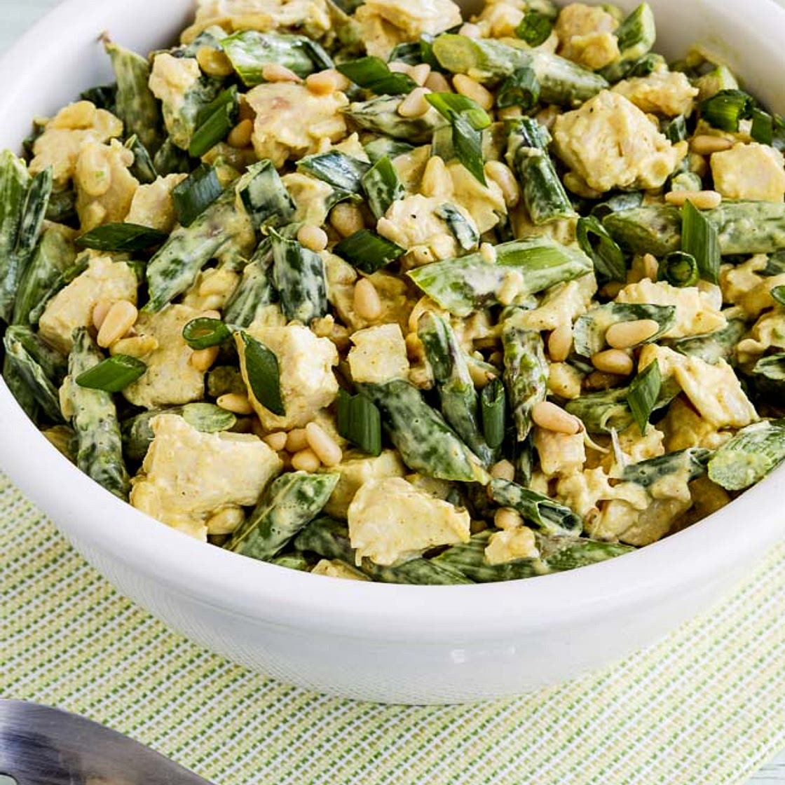 Curried Chicken Salad with Asparagus and Pine Nuts