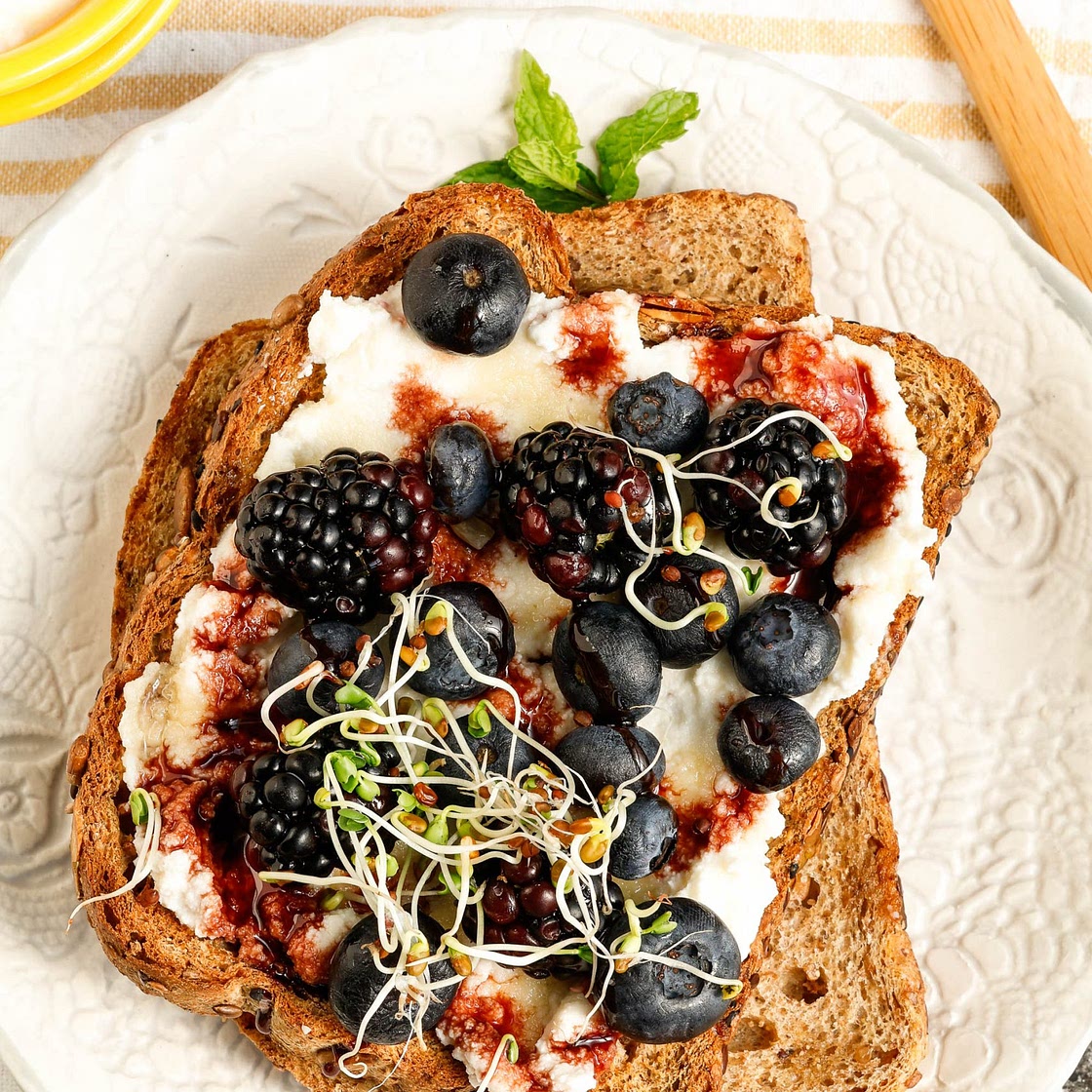 Black and Blueberry Ricotta Toast