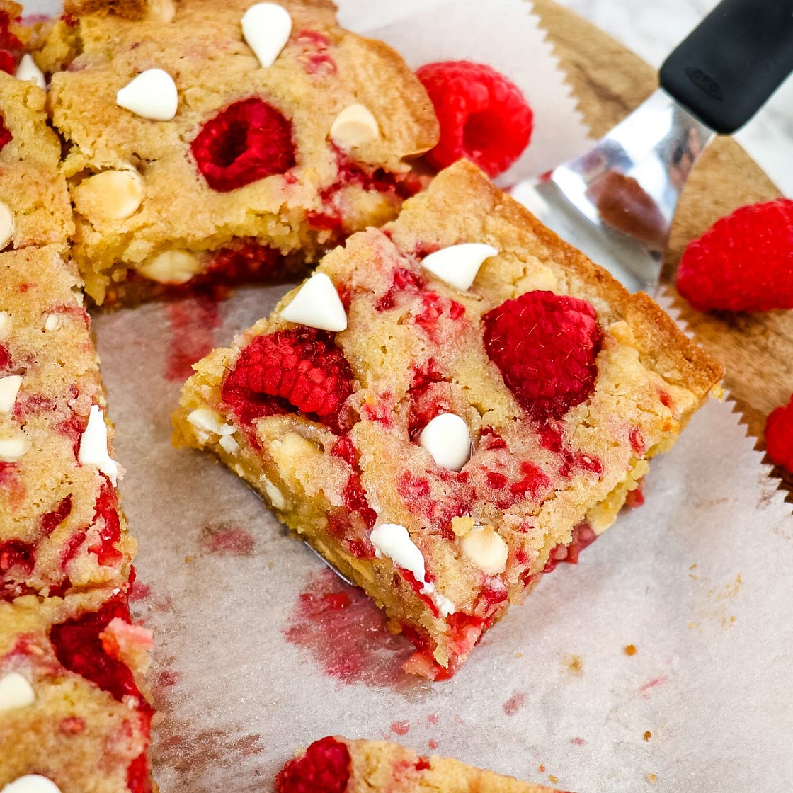 White Chocolate and Raspberry Blondies