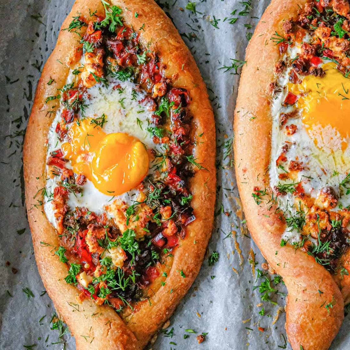 Shakshuka Bread (Shakshuka + Georgian Khachapuri)
