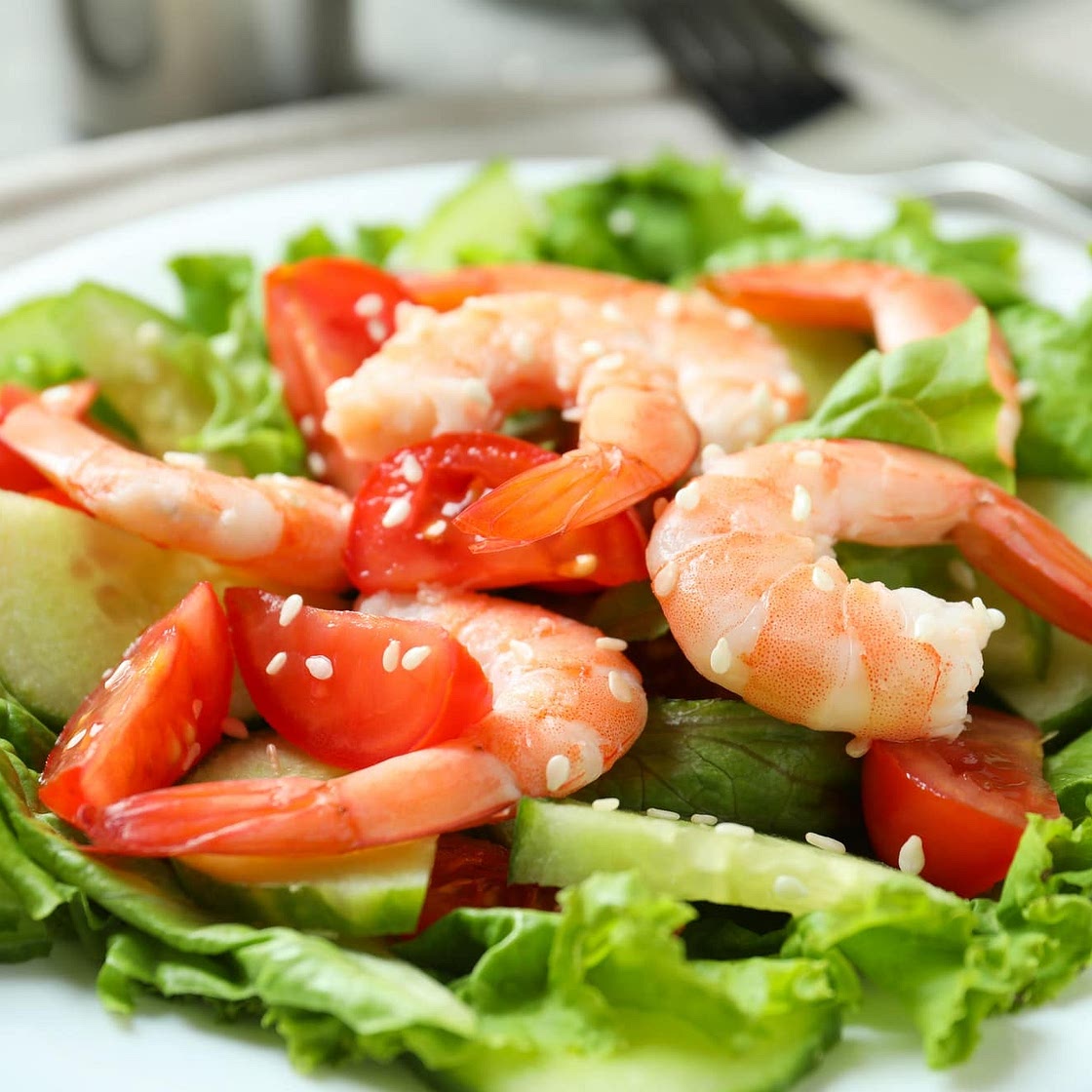 Tomato, Bell Pepper and Shrimp Salad