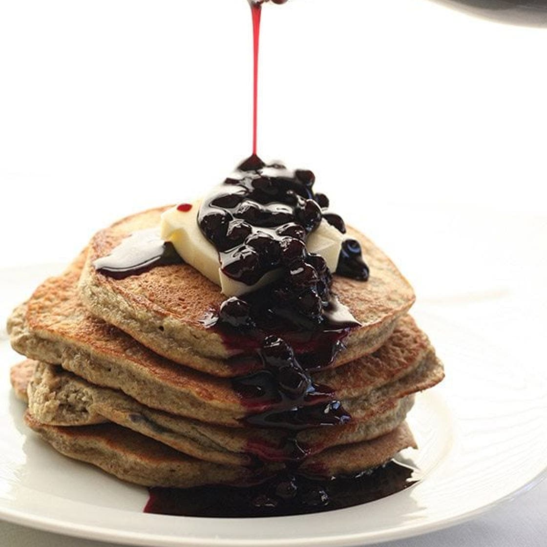 Chia Seed Blender Pancakes with Wild Blueberry Syrup