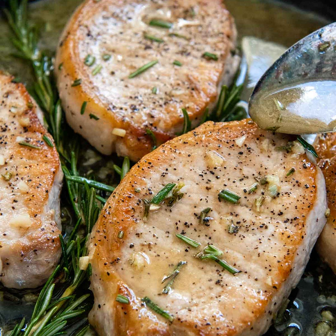 20 Minute Rosemary Pork Chops (Extra Moist)
