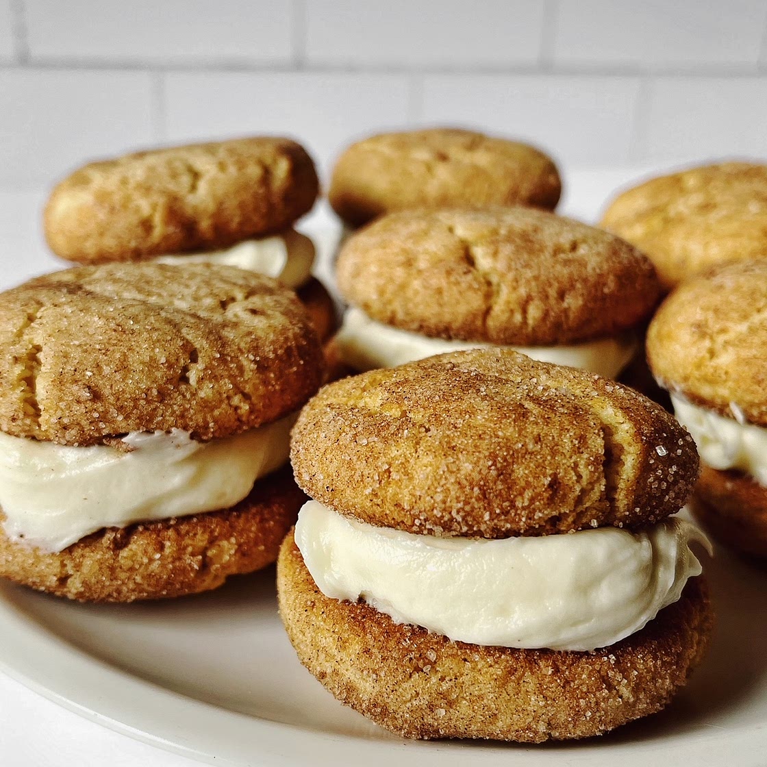 Gluten-Free Snickerdoodle Cookie Sandwiches with Cream Cheese Filling