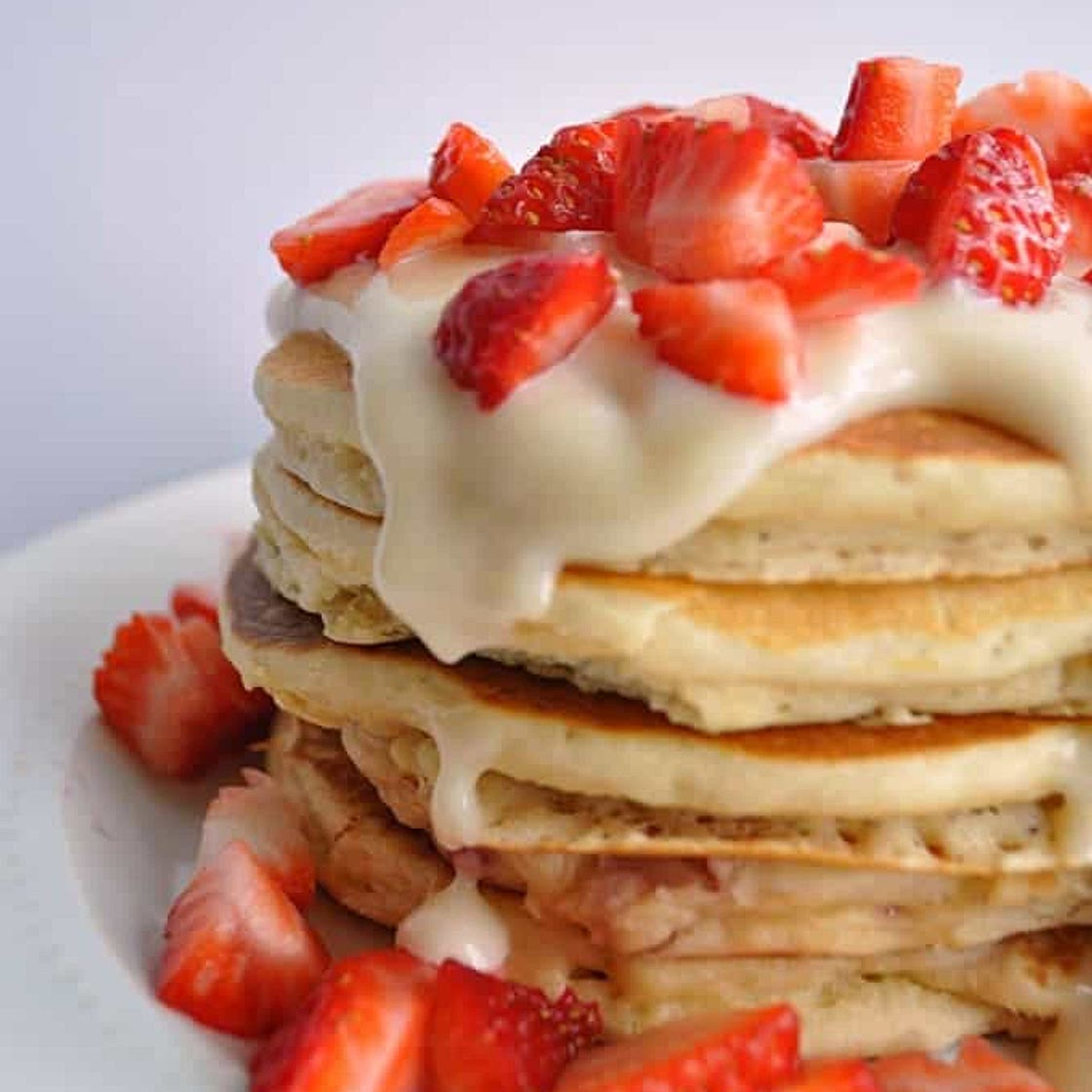 Strawberries and Cream Pancakes