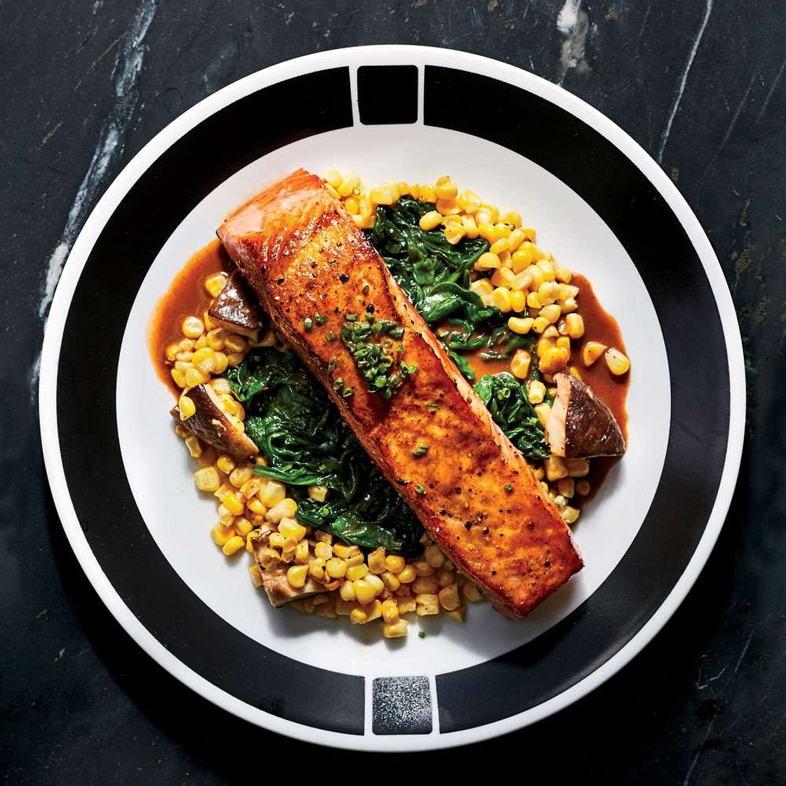 Seared Salmon with Summer Vegetables