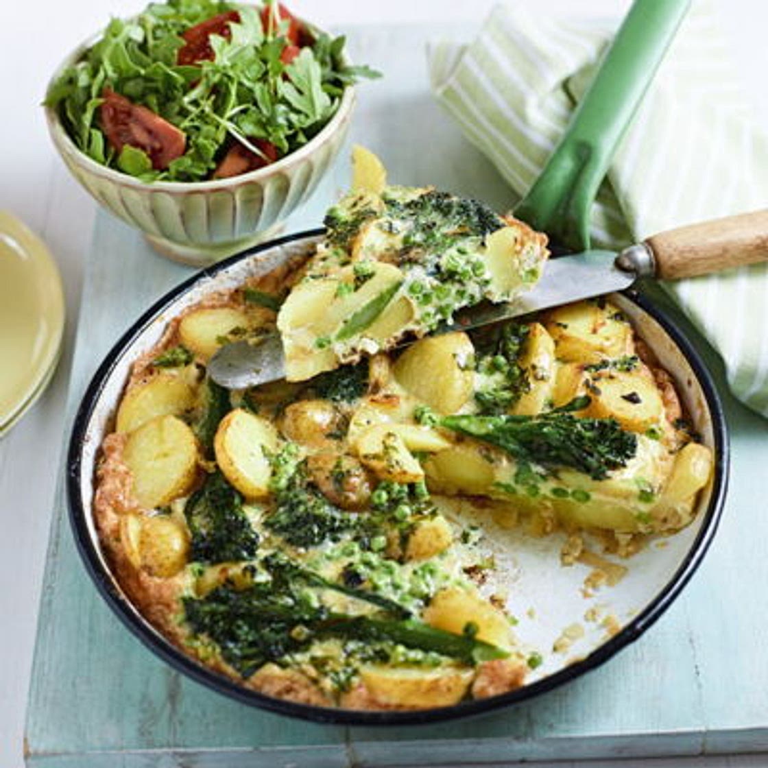 Frittata aux pommes de terre brocoli et petits pois