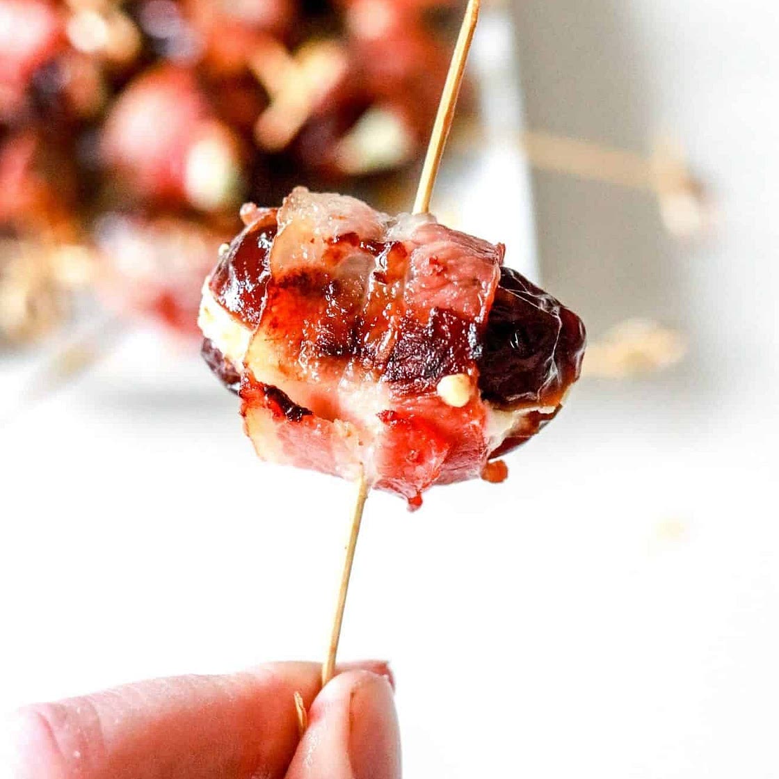Bacon Wrapped Dates with Goat Cheese