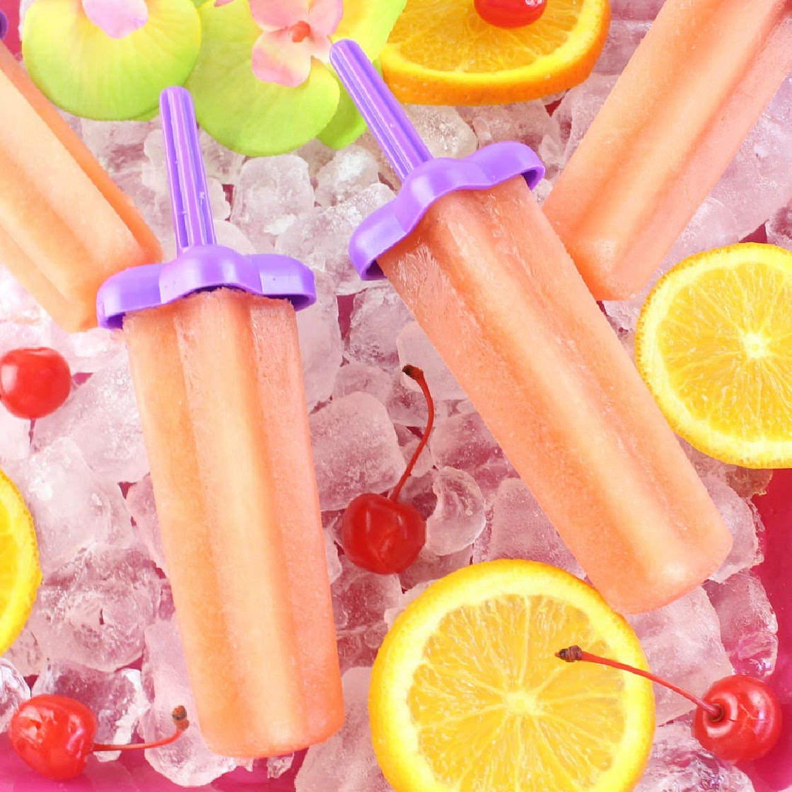Bahama Mama Ice Pops Recipe, Adult Popsicle perfect for summer!