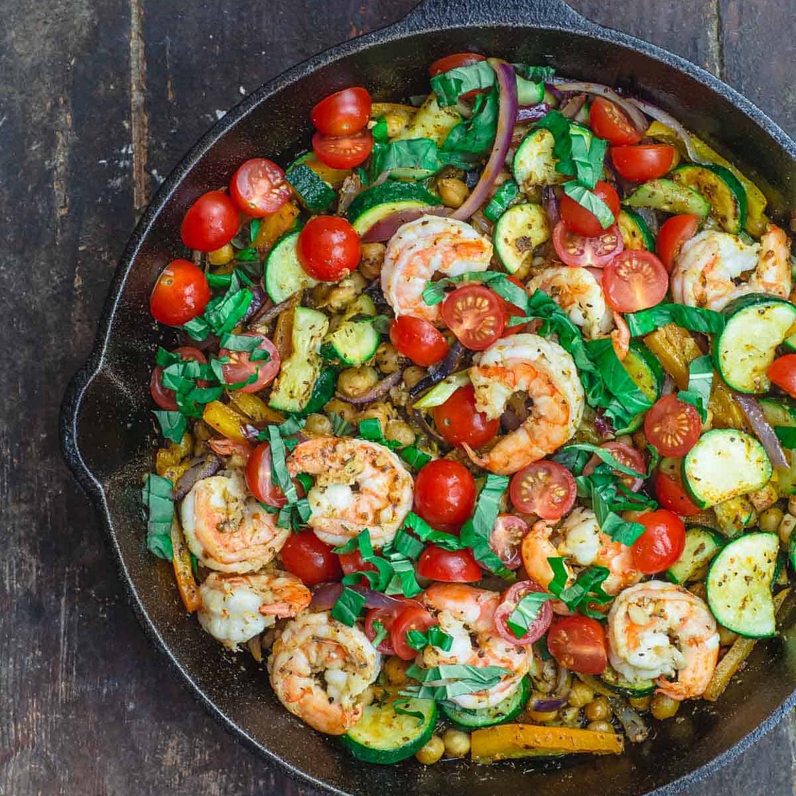 Mediterranean-Style Sauteed Shrimp and Zucchini