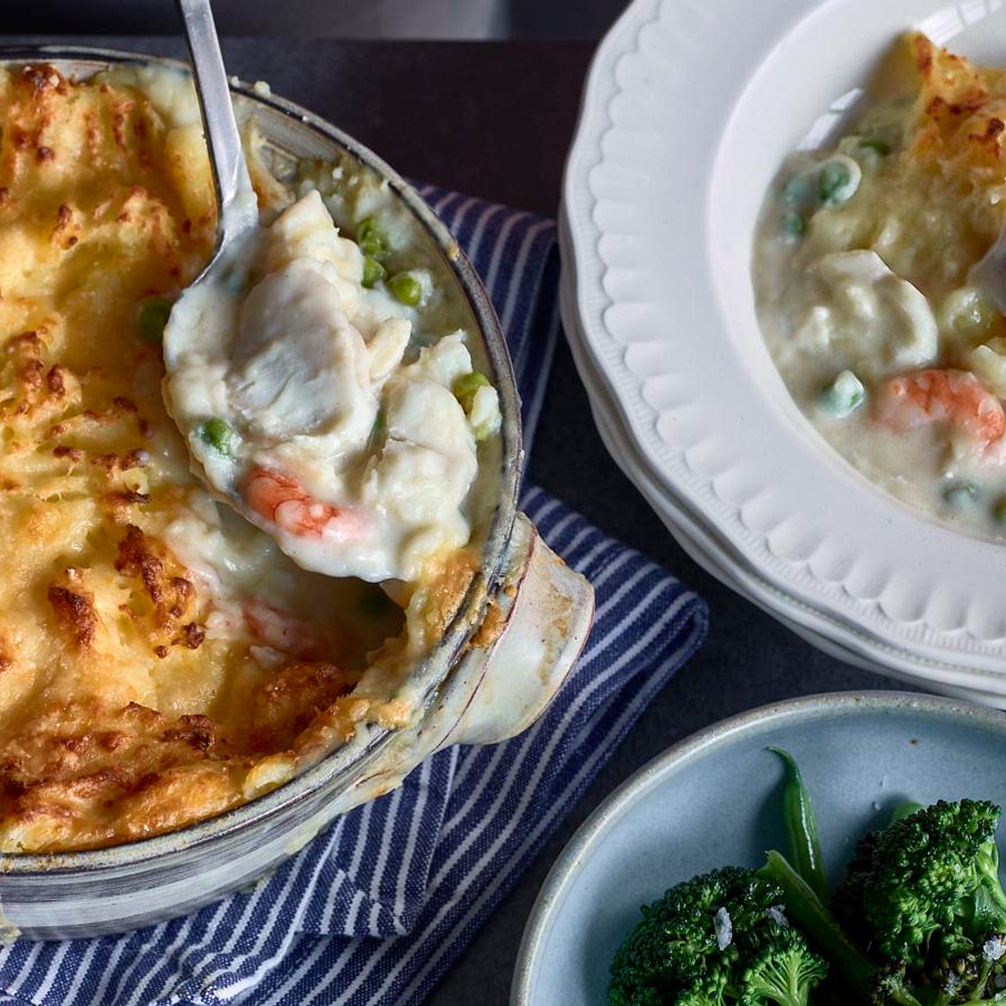 The Hairy Bikers' fish pie with cheese mash