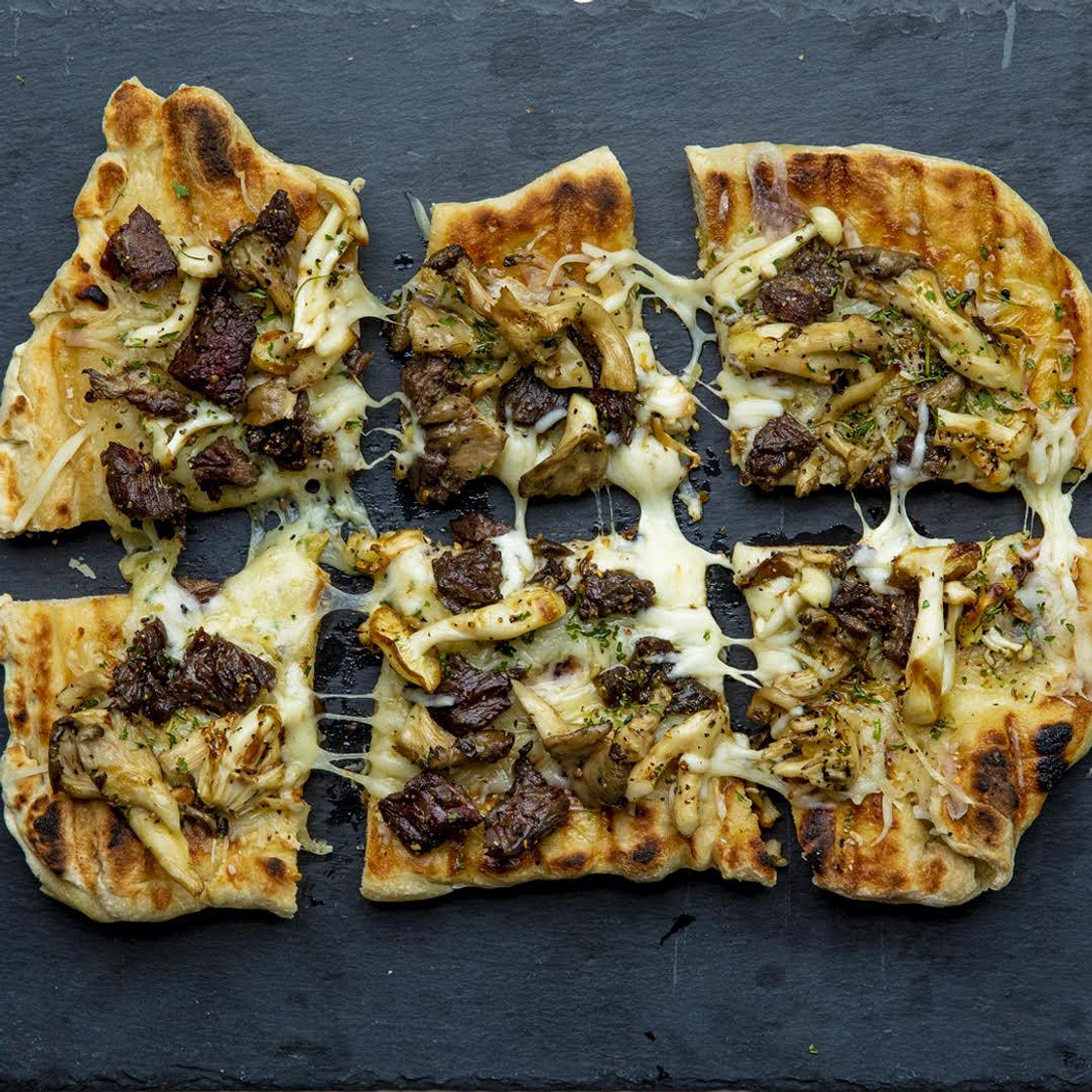 Grilled Steak And Mushroom Flatbread Recipe by Tasty
