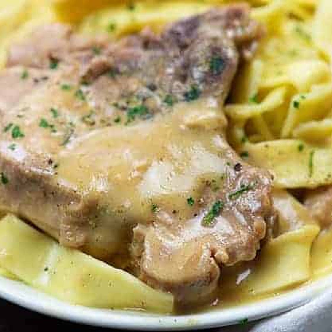 Slow Cooker Smothered Pork Chops