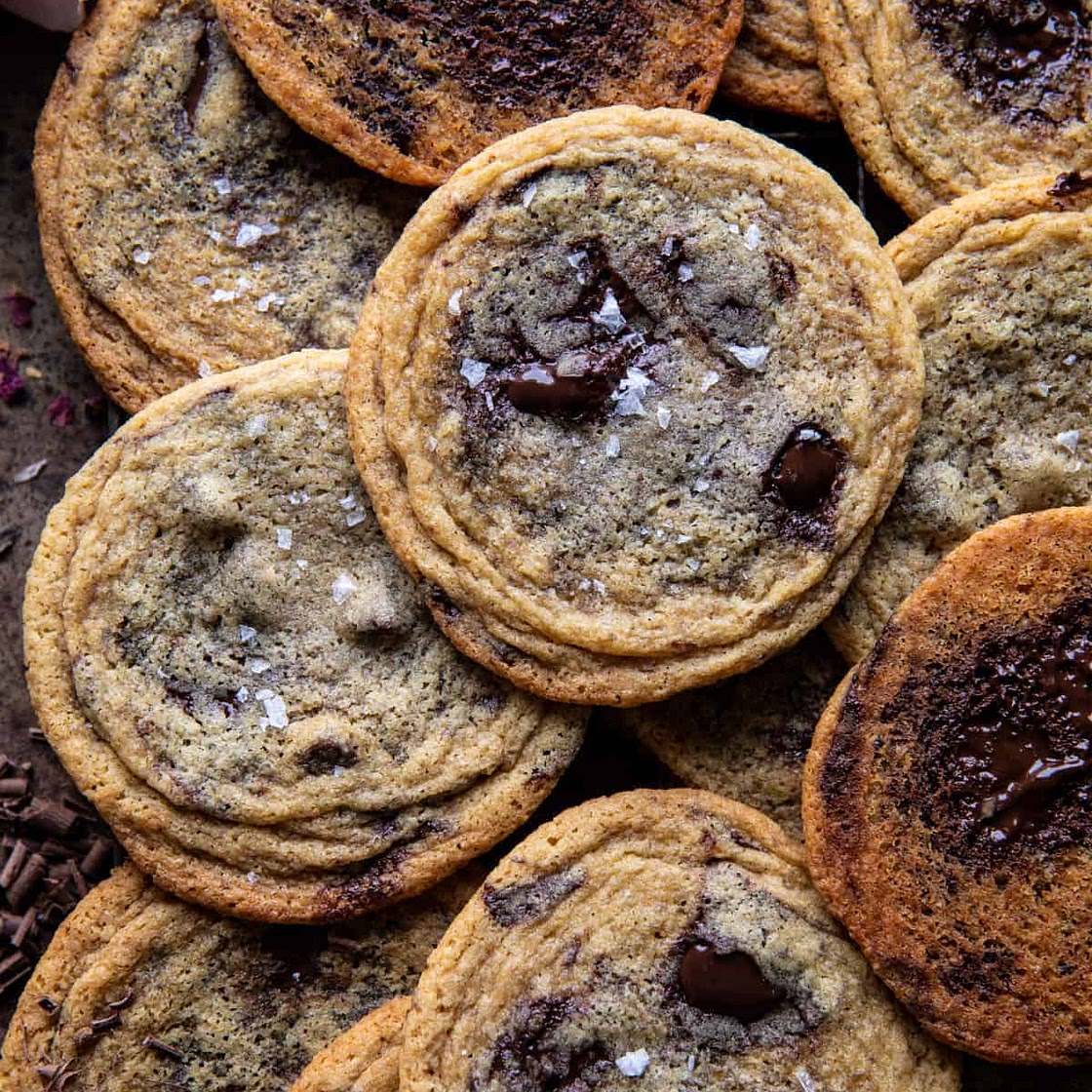 Brown Butter Malted Chocolate Chunk Cookies