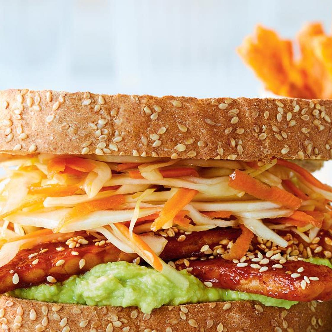 Barbecue Tempeh Sandwiches with Coleslaw