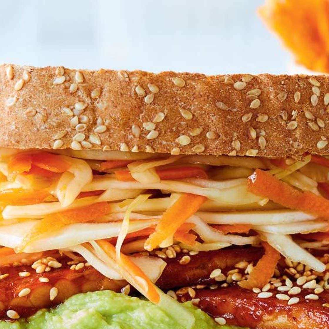 Barbecue Tempeh Sandwiches with Coleslaw