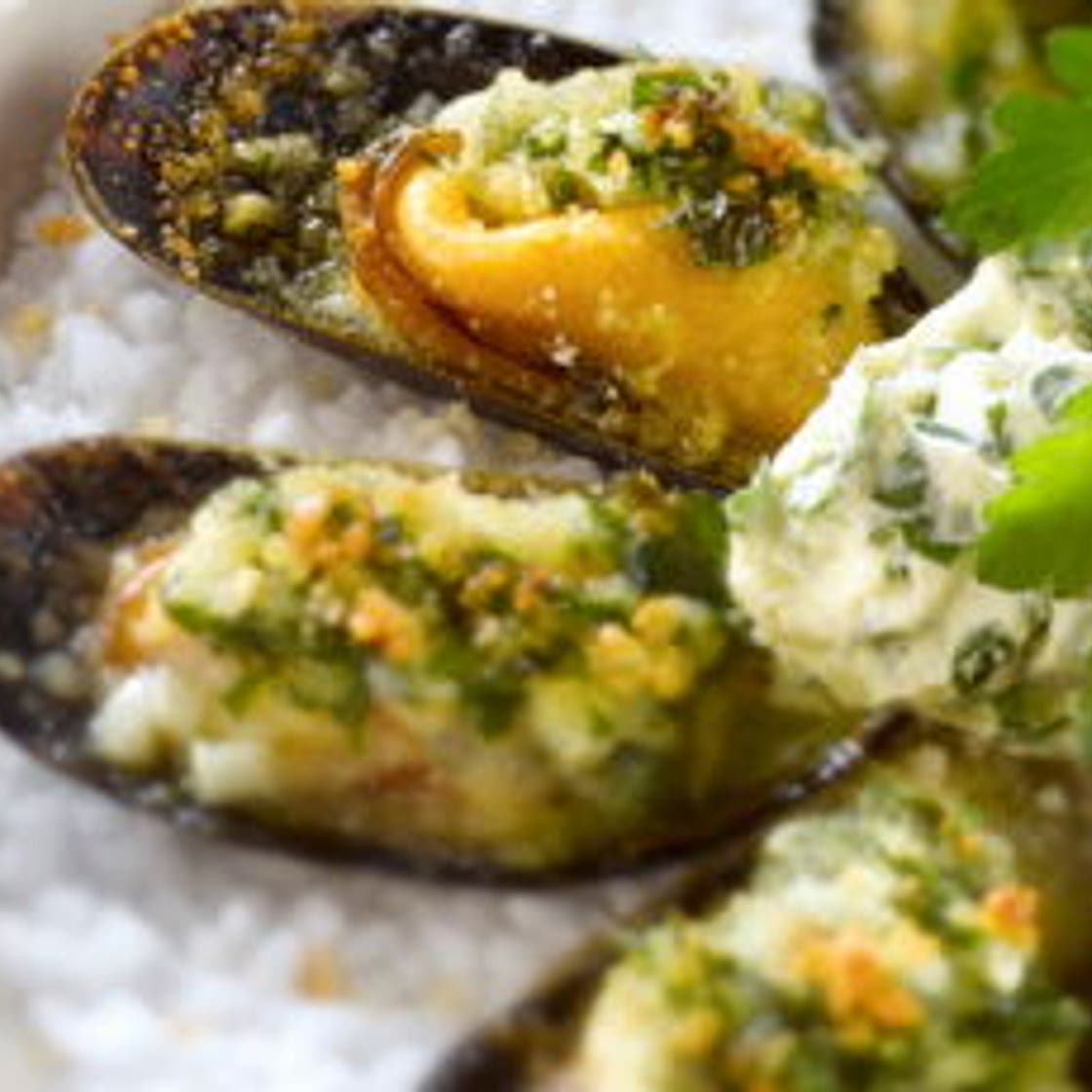 Moules farcies en persillade