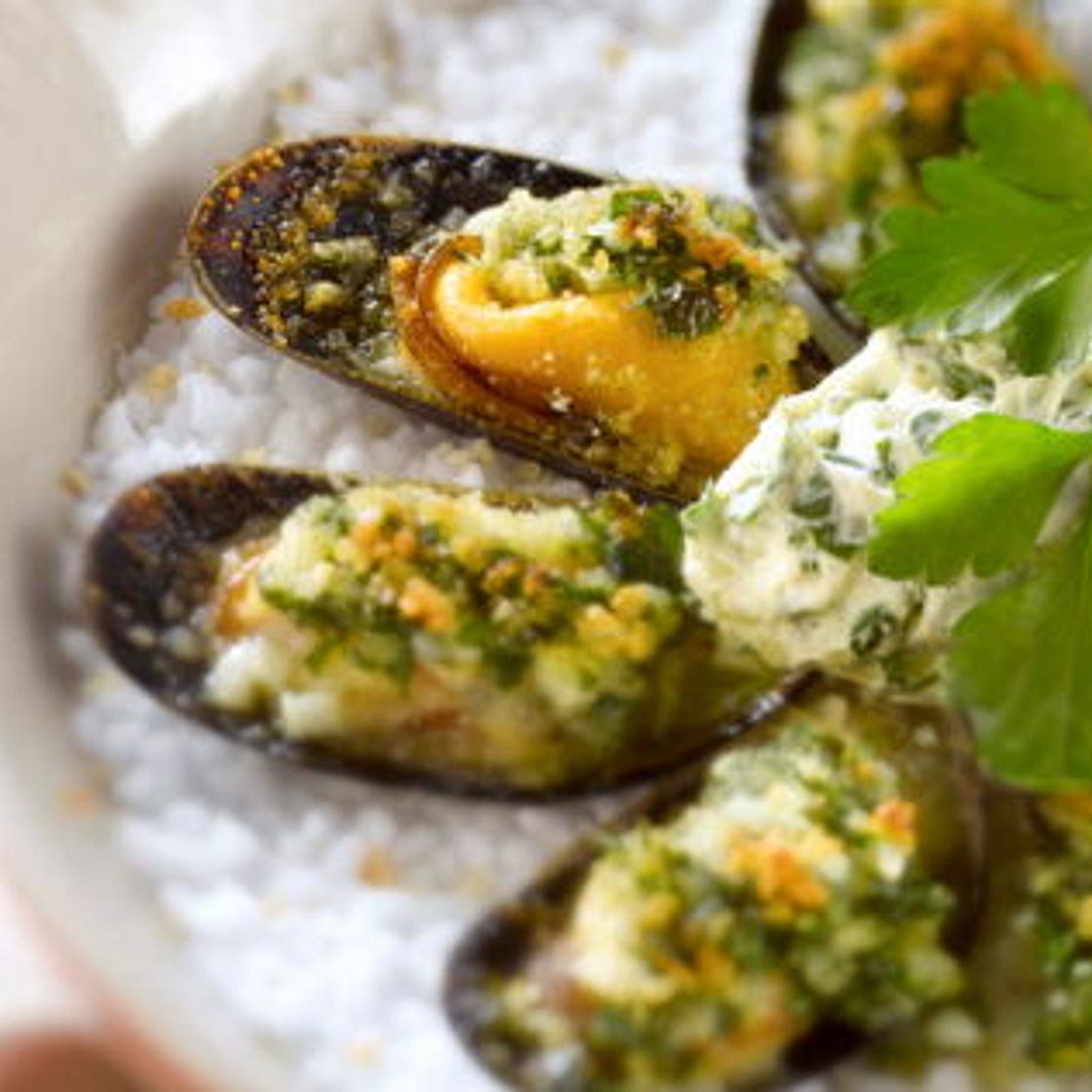 Moules farcies en persillade