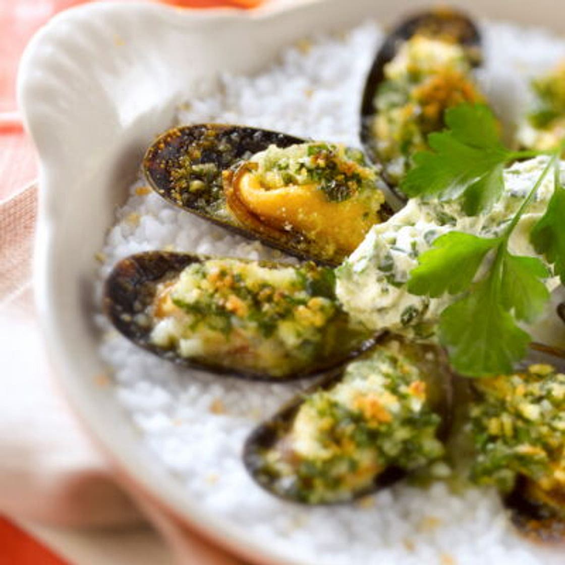 Moules farcies en persillade