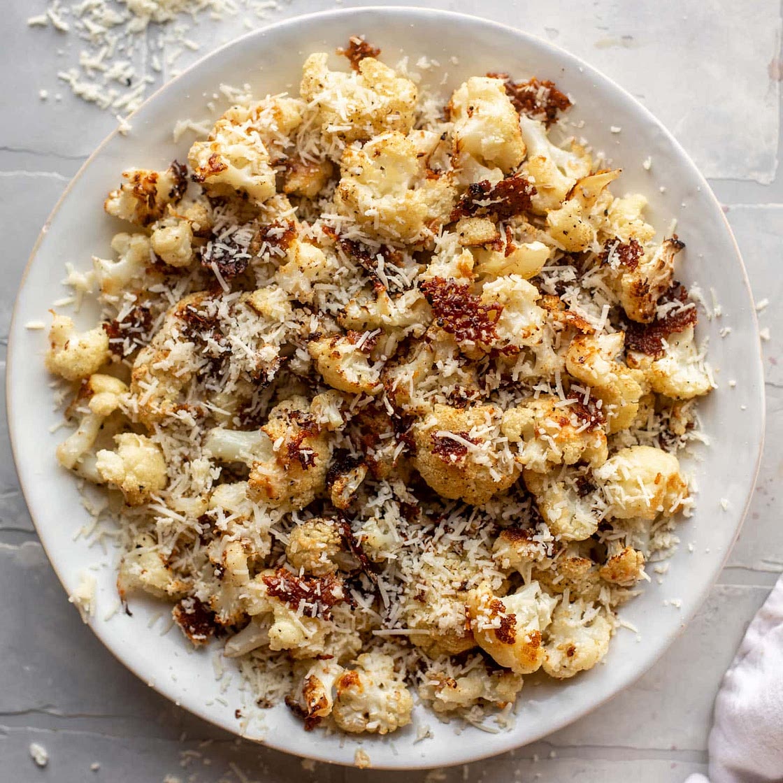 Cacio e Pepe Roasted Cauliflower