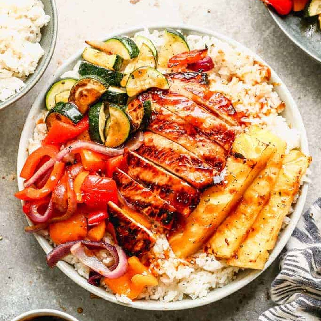 Grilled Hawaiian Chicken Teriyaki Bowls