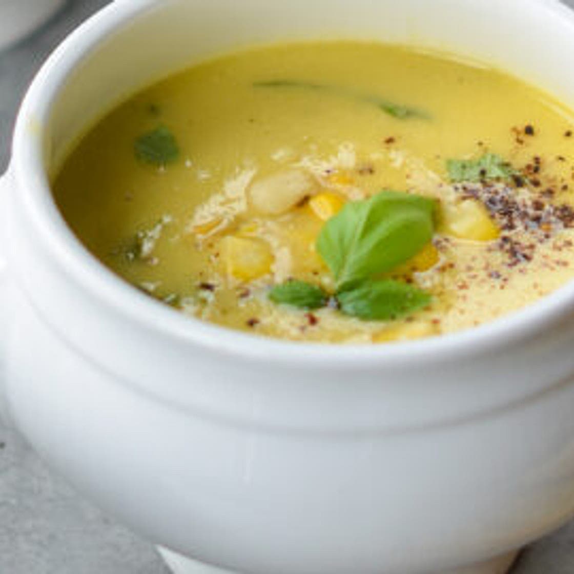 Summer Corn Soup with Fresh Herbs