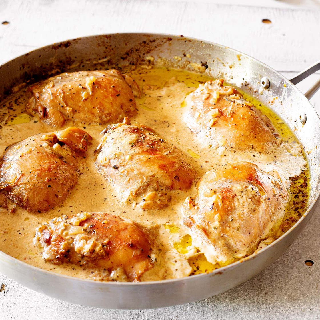 Pollo a la Mostaza (Dijon mustard chicken thighs)
