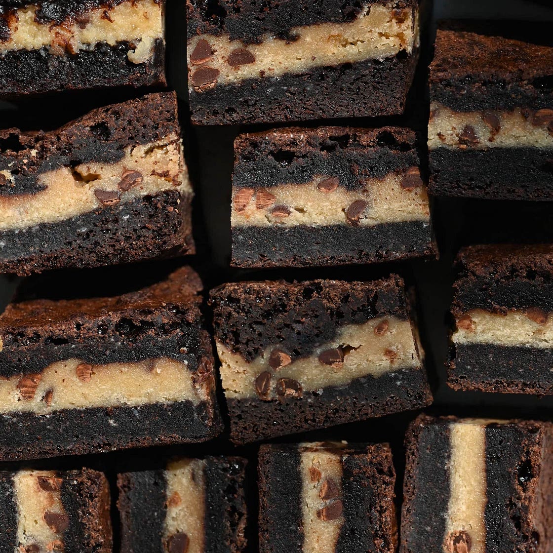 Cookie Dough Stuffed Brownies
