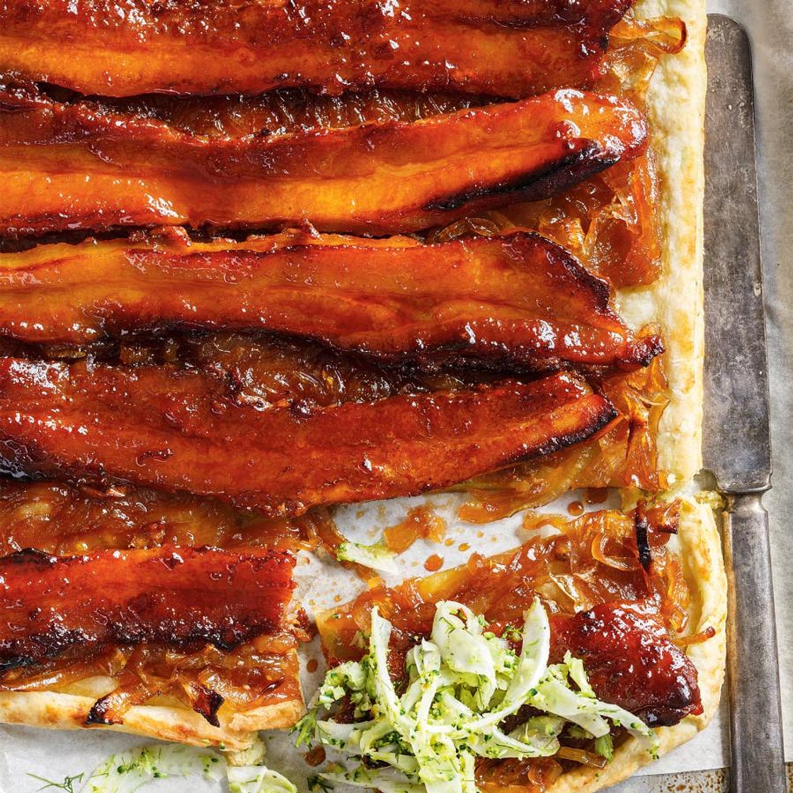 Maple-Glazed Pork Belly Tart