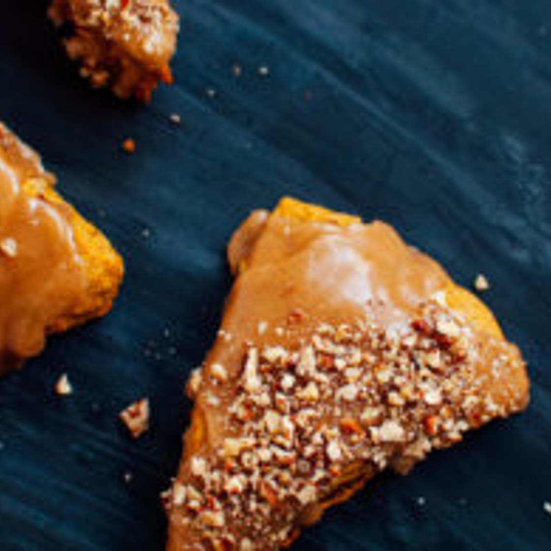 Pumpkin Pecan Scones with Maple Glaze