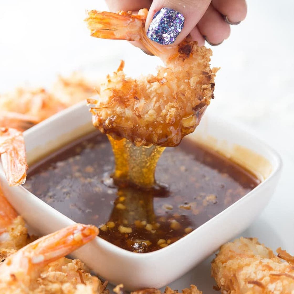 Healthy Coconut Shrimp with Sweet Chili Sauce - Gluten-free | Air Fryer | Oven