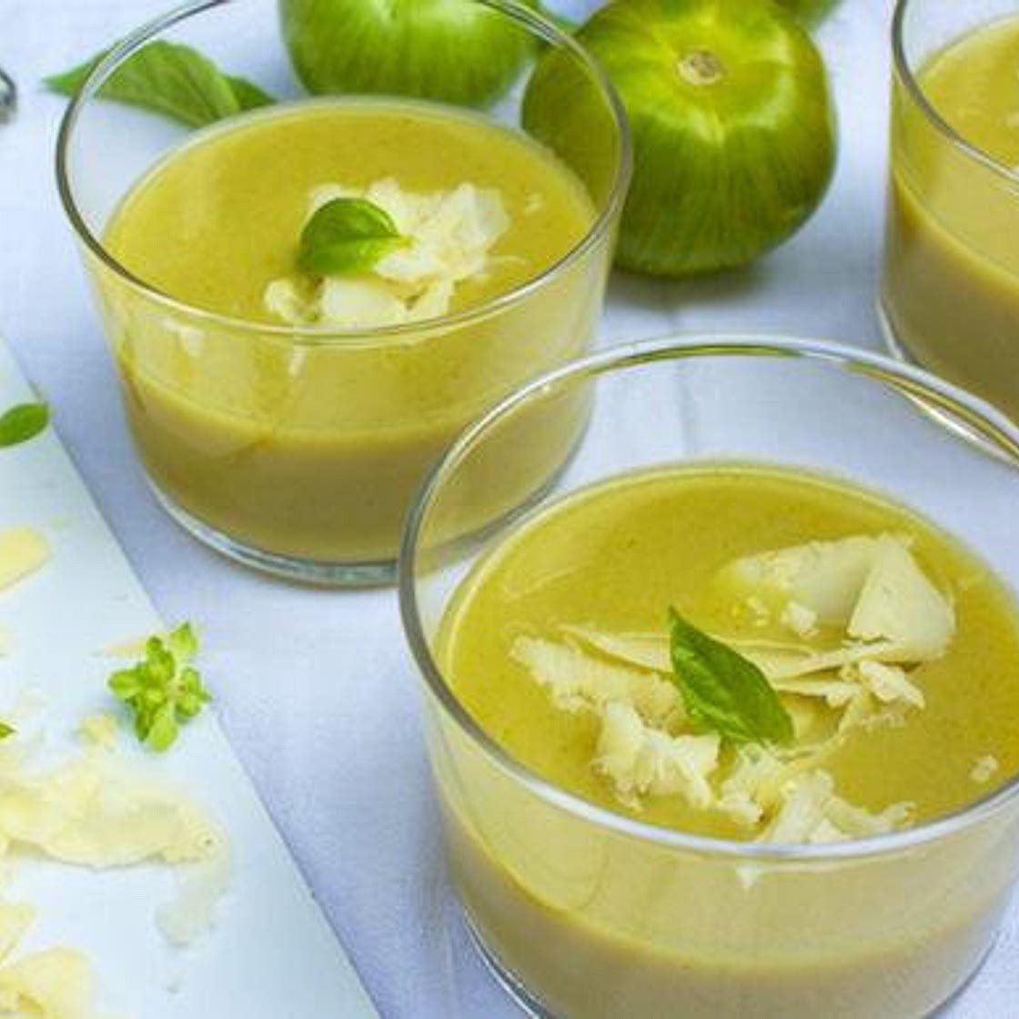 Gaspacho tomates vertes et cantal