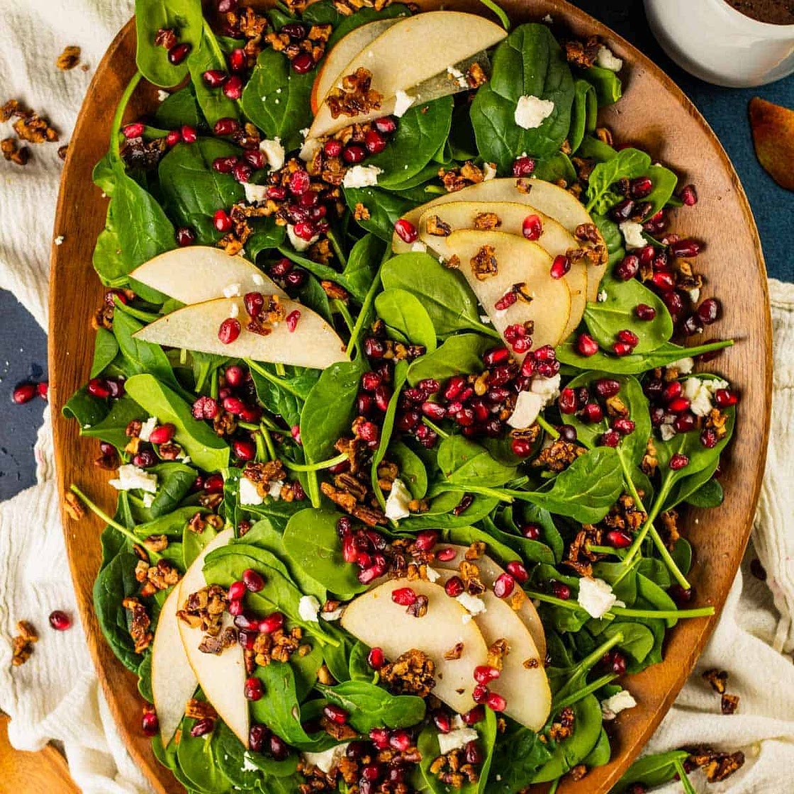 Easy Spinach Salad with Pears