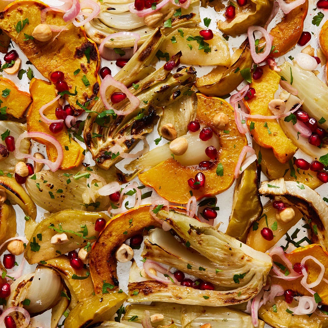 Roasted Fennel With Delicata Squash & Apples