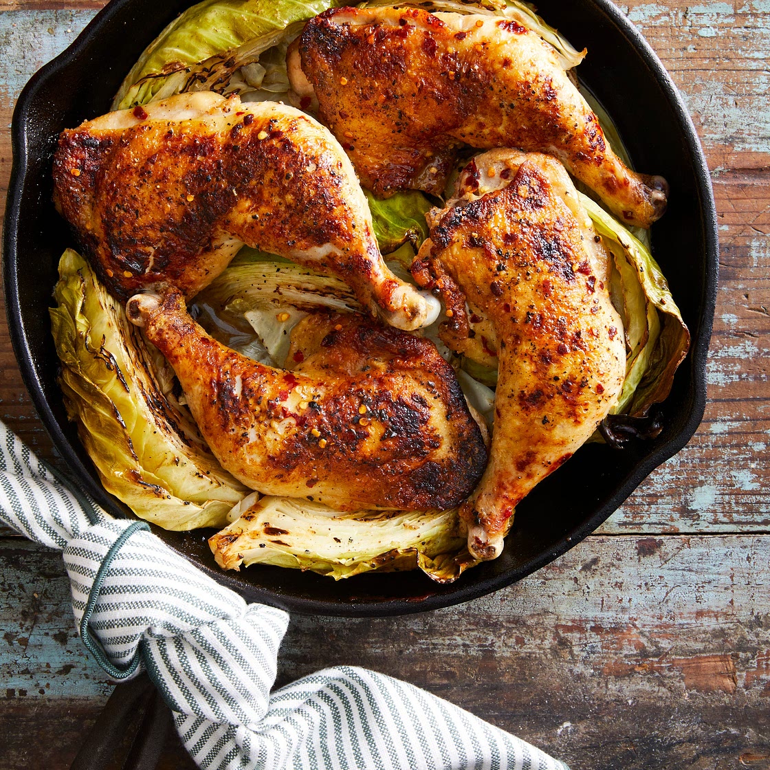 Honey Mustard Roasted Chicken and Cabbage