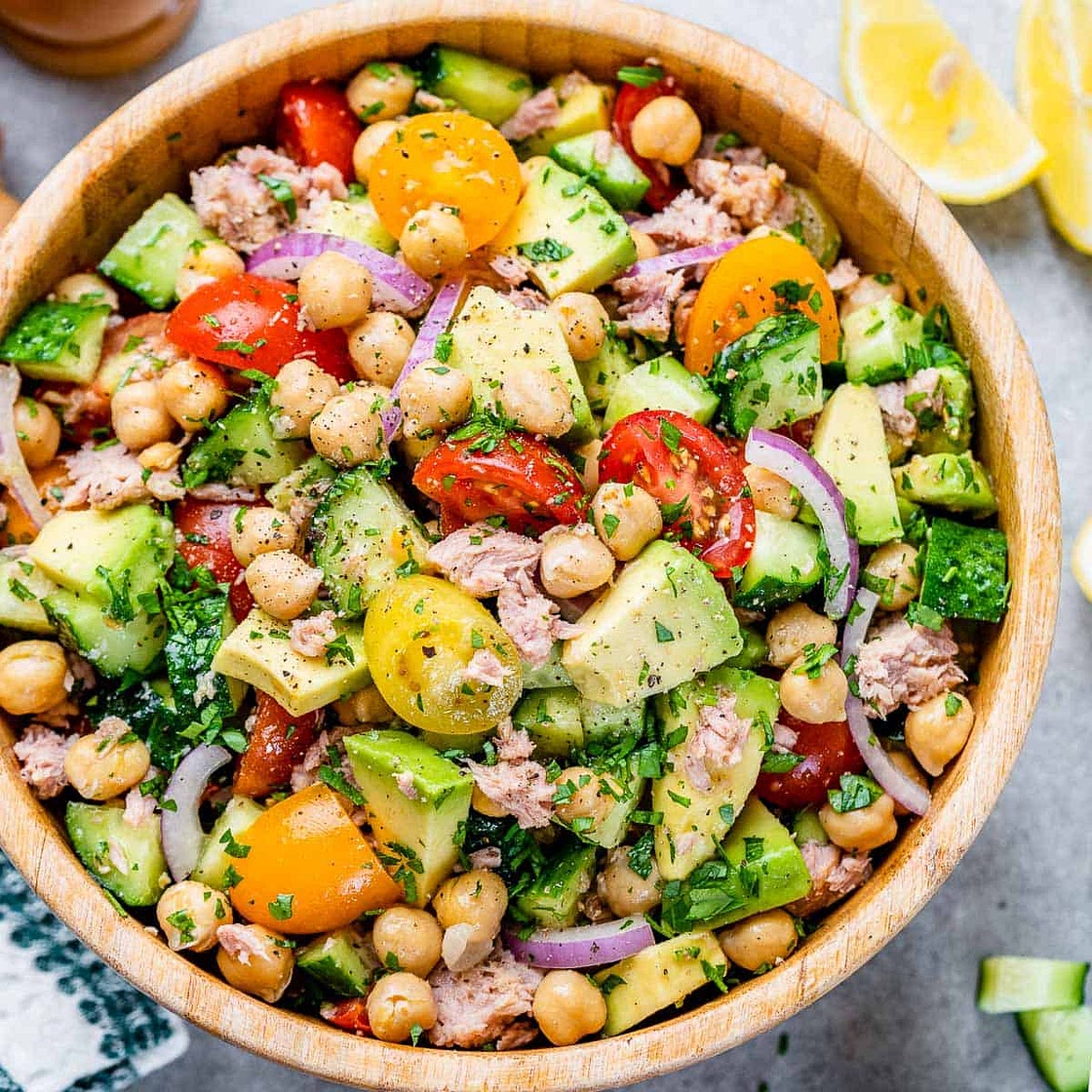 Avocado Chickpea Tuna Salad