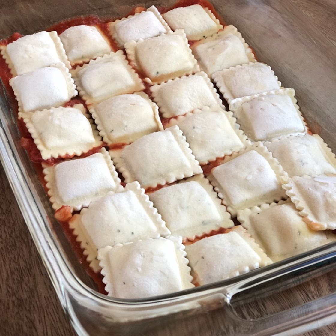 Lazy Lasagna (Cheesy Baked Ravioli)